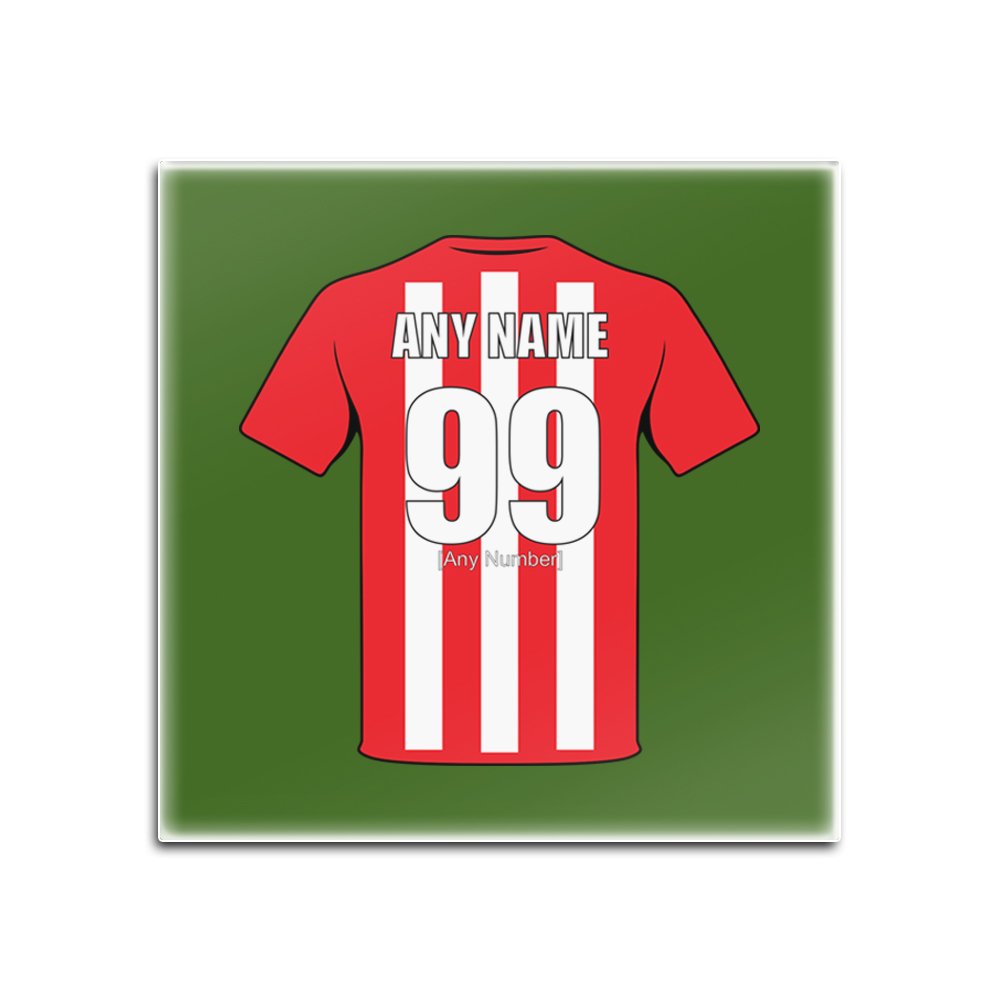 Personalised Gift - Southampton Glass Square Coasters (Football Club Design Theme, Colour Options) - Any Name/Message on Your Unique Mat Pad - The Saints
