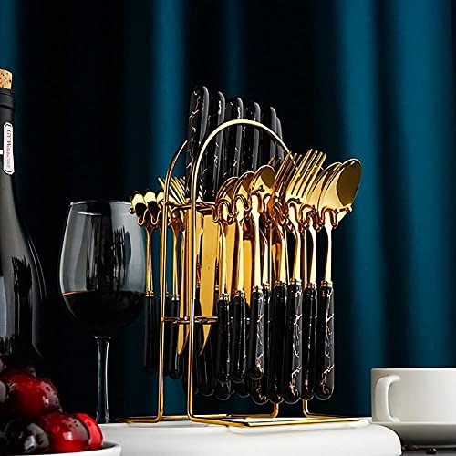 Couverts 6 pièces dorés en inox pour un cadeau de mariage inoubliable