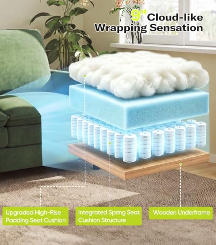 Image of Welzona 3-Layers Cloud Accent Chair with Ottoman, 33 inch Teddy Reading Chair