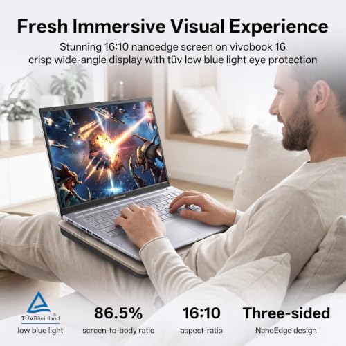 Image of ASUS Vivobook 16 Laptop, 16 inch FHD, Intel Core i9-13900H, 16GB RAM, 1TB SSD | Physical Webcam Shield, Backlit Keyboard & Numeric Keypad, Windows 11 Pro, Silver, w / PCO Cooler for Sustained Multitasking