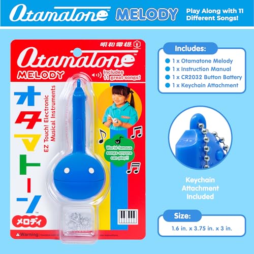 Image of Otamatone Melody Musical Electronic Instrument Toy Keychain - Blue