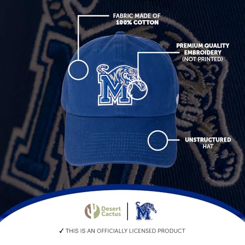 Gorra bordada University of Memphis azul ajustable miniatura 3