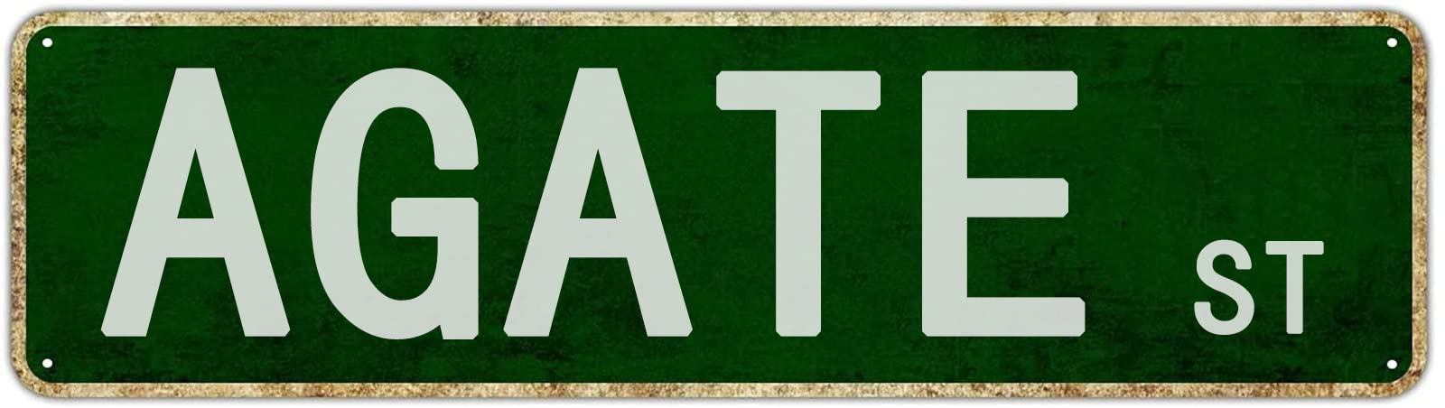 Agate St Retro Tin Signs Aluminum Metal Plaque Porch Decor Home Kitchen Bathroom Club Wall Yard Coffee Funny Decor 4x16 Inch