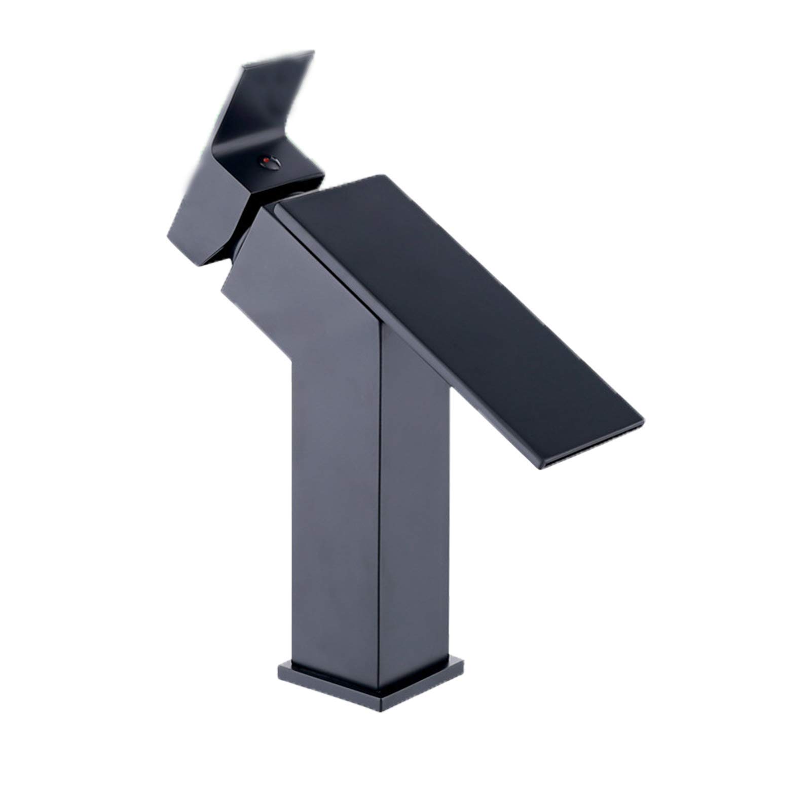Mitigeur de lavabo cascade noir haut de gamme pour aménagement moderne de salle de bain