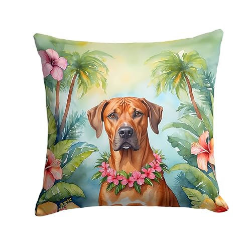 Caroline's Treasures Luau Party Decorative Throw Pillow, 18Hx18W, Rhodesian Ridgeback 6507