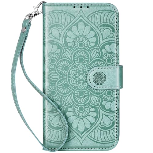 Ateeky Wallet Case for Galaxy S24 Ultra, [RFID Blocking] 3 Card Holder Stand with Credit Card Slot PU Leather Magnetic Protective Flip Cover for Galaxy S24 Ultra (Green)