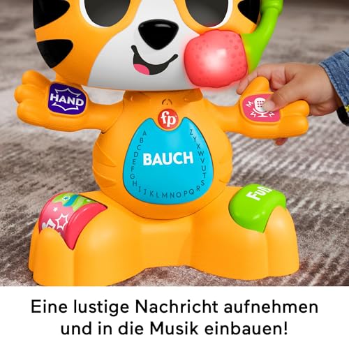 Fisher-Price Lernspielzeug für Babys und Kleinkinder, Beat Bande Lern & Tanz Tiger Justin mit Geräuschen und Lichtern für Kinder ab 9… – Ansicht 3