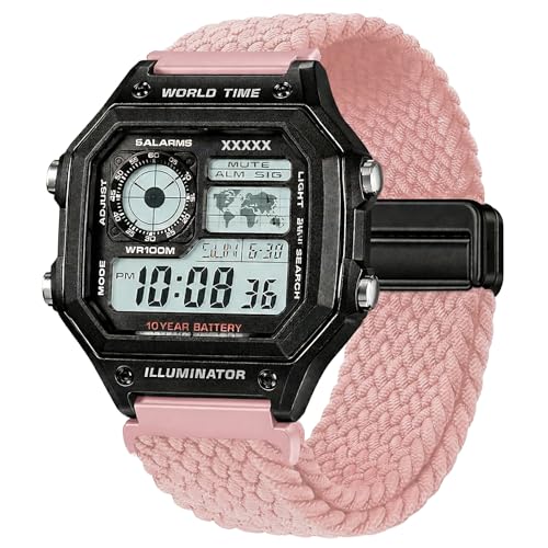 Image of DBLACK ''SKYPIEA'' 18mm Nylon Woven Braided Magnetic Lock Watch Strap / / Compatible for Casio AE-1200WH, AE-1300WH, F-108WH, W-216H & Other Models (Watch not Included)