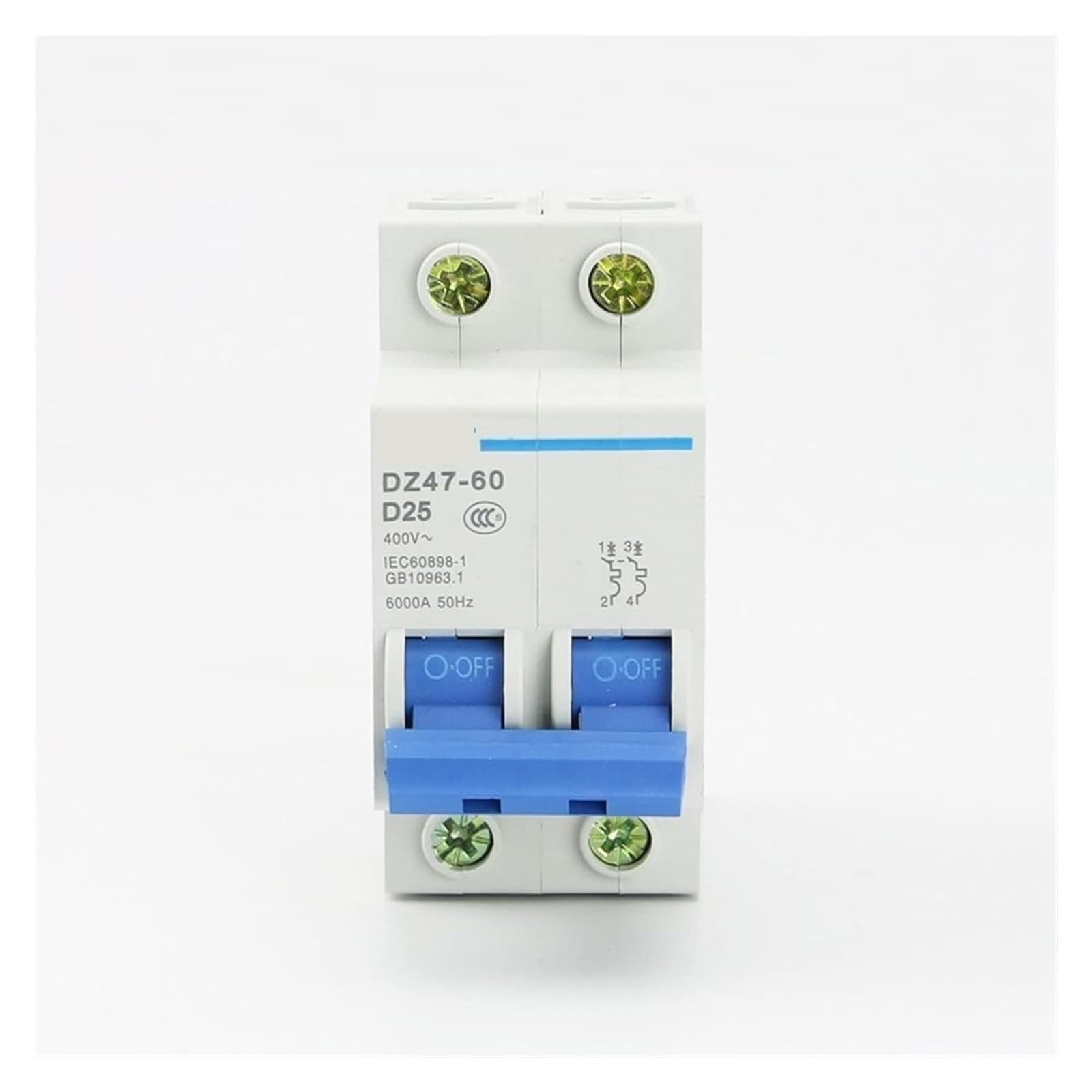Disjoncteur type D DZ47-60 interrupteur pneumatique bipolaire 400V