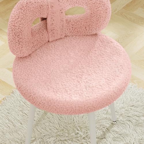 Taburete moderno de dormitorio con respaldo cómodo para tocador y sala de estar 7