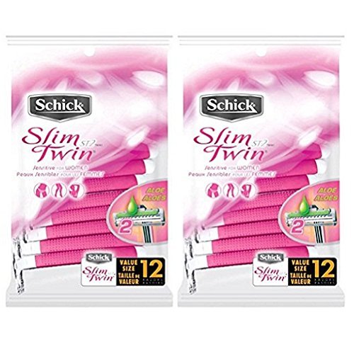 Schick ST2 for Women Sensitive Skin Disposable Razor, 12 Count (Pack of 2)