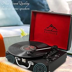 EastRock Platine Vinyle Bluetooth Portable USB, Vintage Platine Vinyle à 3 Vitesses (33/45/78 RPM), Tourne-Disque avec… - Les Beatles, Paul McCartney, John Lennon, RIngo Starr, George Harrison EastRock Platine Vinyle Bluetooth Portable USB, Vintage Platine Vinyle à 3 Vitesses (33/45/78 RPM), Tourne-Disque avec… – Image 5
