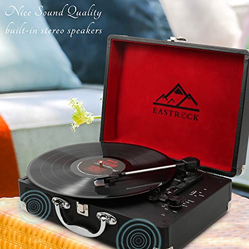 EastRock Platine Vinyle Bluetooth Portable USB, Vintage Platine Vinyle à 3 Vitesses (33/45/78 RPM), Tourne-Disque avec… - Les Beatles, Paul McCartney, John Lennon, RIngo Starr, George Harrison EastRock Platine Vinyle Bluetooth Portable USB, Vintage Platine Vinyle à 3 Vitesses (33/45/78 RPM), Tourne-Disque avec… – Image 6