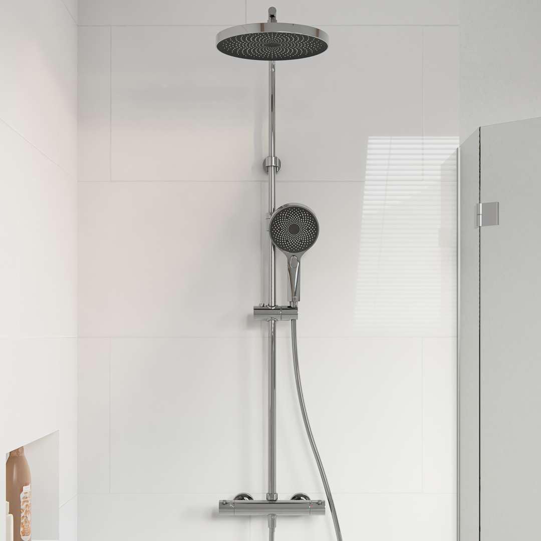 kielle Oudee shower set installed in a modern bathroom
