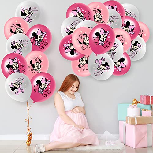 36Pcs Minnie Birthday Party Balloons, Mouse Theme Party Supplies, Baby Shower Birthday Party Decorations And Kids Birthday Party Theme Decorations #TOP4