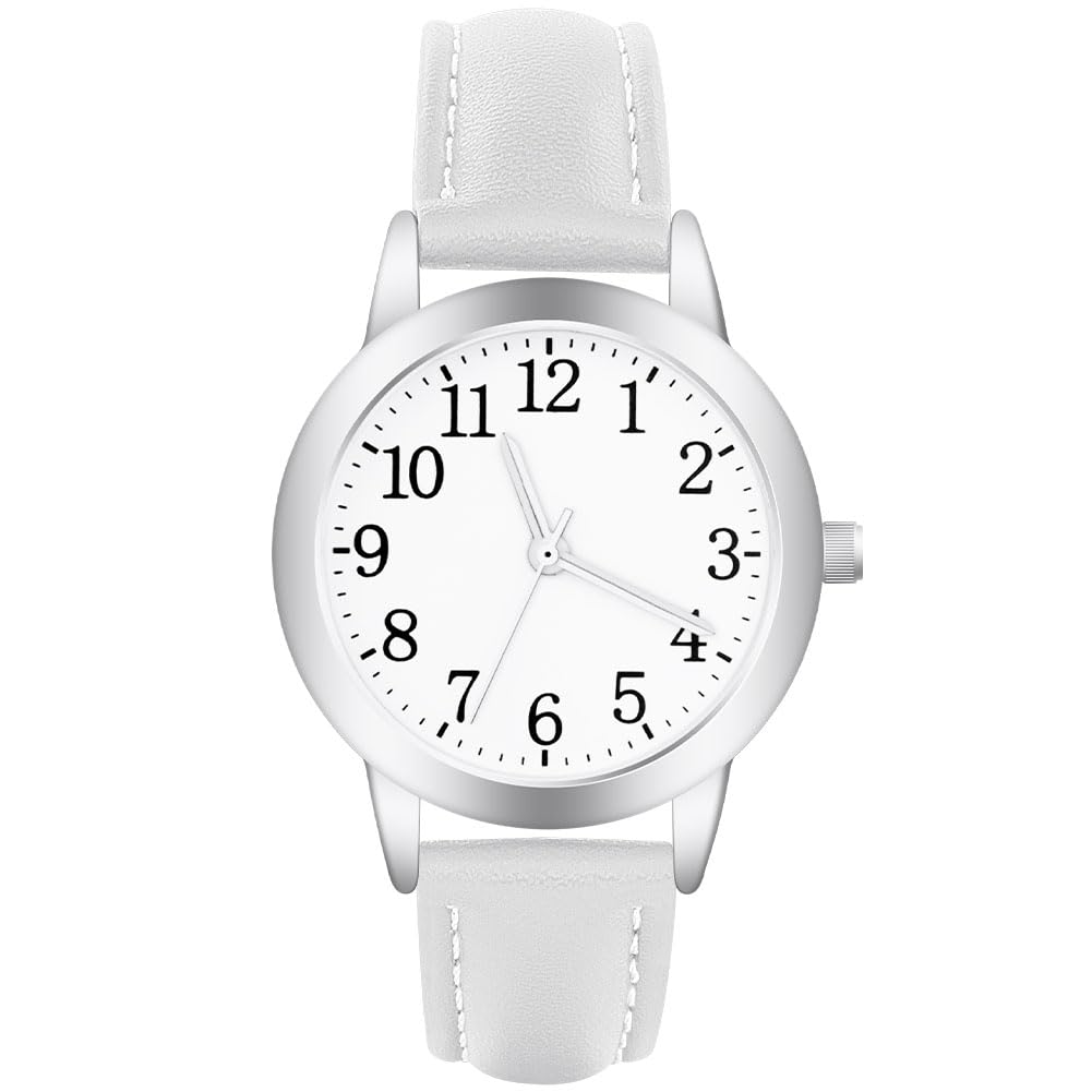Women's Watch Analog Quartz, Leather Strap Easy Read Tone Premium Fashion Wrist for Women Ladies Girls
