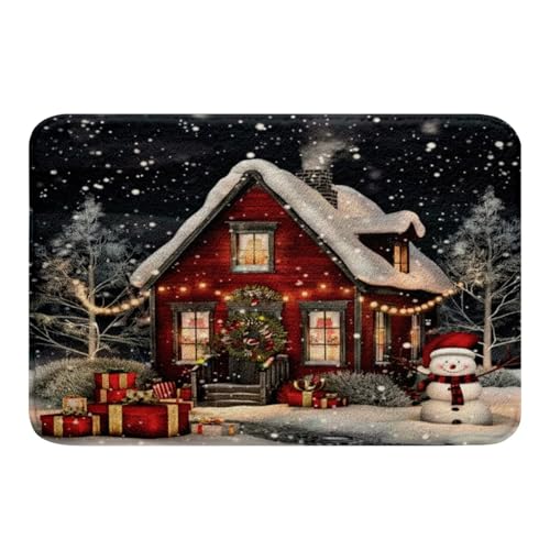 Homewish Alfombras de decoración de Navidad para niños y niñas, felpudo con temática de invierno, alfombra de baño con temática de Feliz Año Nuevo, alfombra de baño de Pesadilla antes de Navidad, 40,6