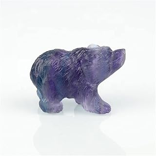 1pc 2" Handmade Natural Engraved Fluorite Bear Wedding Souvenirs Guests Crystal Crafts Stone Beautiful Crystal