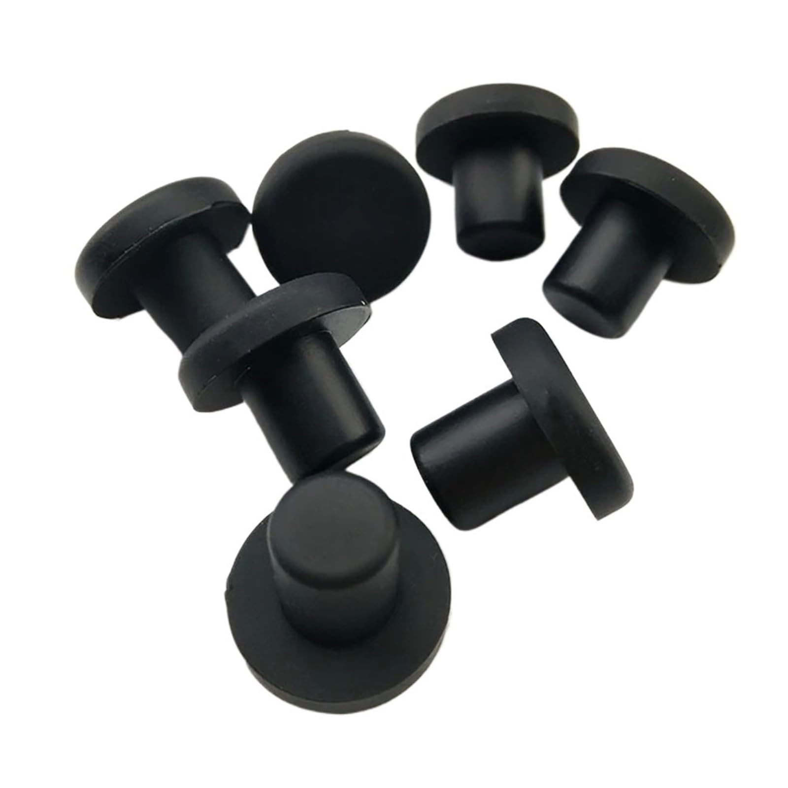 Rubber Stopper 20pcs Solid T Type Plug, Black Silicone Rubber Hole Cap 2.7–17mm Diameter Stopper for Cylinder Heads(5.5mm)
