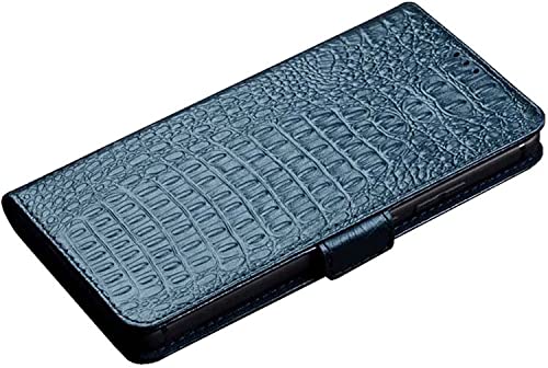 Étui crocodile iPhone 13 mini cyan avec fermeture magnétique