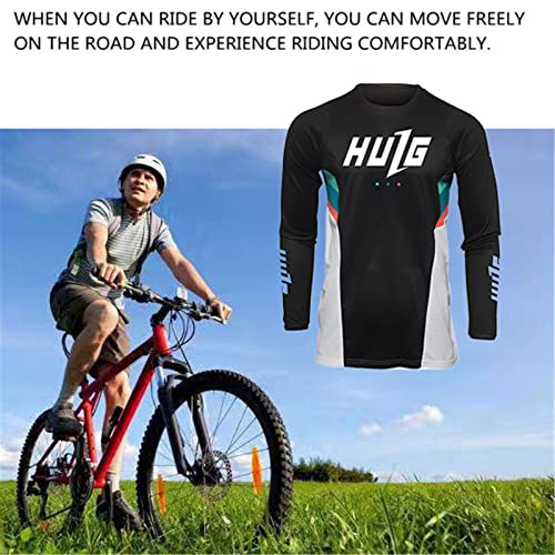 HULG Men's Mountain Bike Motocross Jersey, Long Sleeve, Polyester, Quick-Drying, Moisture-Wicking, Breathable, Cycling Clothes for Sports, S M L XL XXL 3XL 4XL 5XL - Image 3