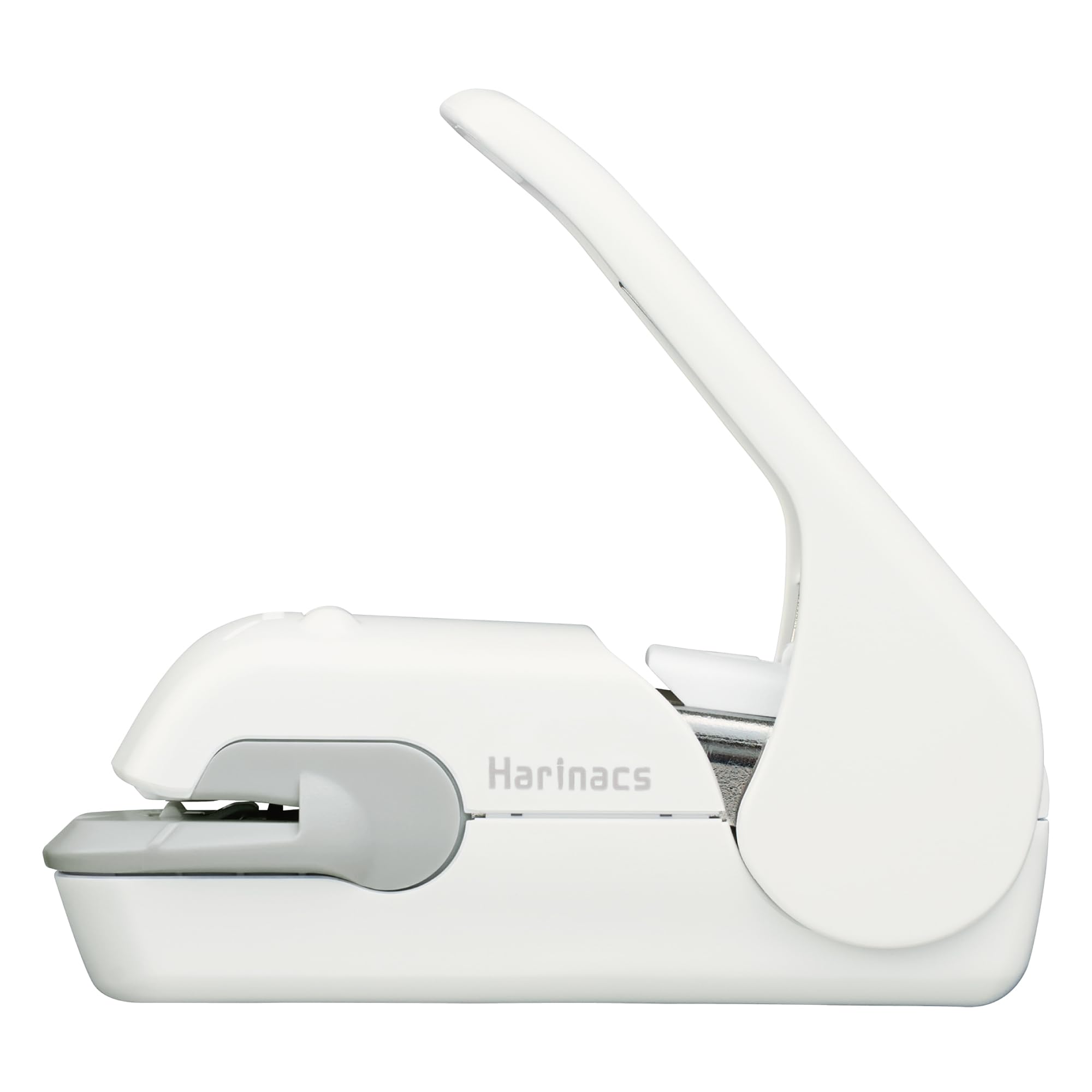 Kokuyo, Grapadora sin grapas Harinacs de escritorio y manual, sin grapas, hasta 5 hojas sin encuadernación con grapas, grapadora compacta portátil sin agujeros, blanco pálido, importada de Japón