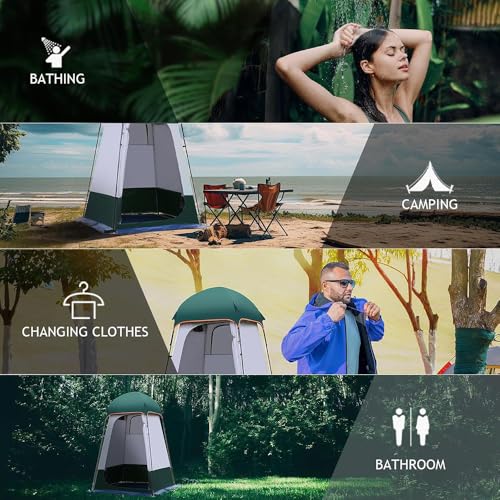 Carpa de ducha portátil para camping, carpa de privacidad con piso removible, cuarto de cambio y refugio de baño para playa, senderismo y viajes miniatura 3