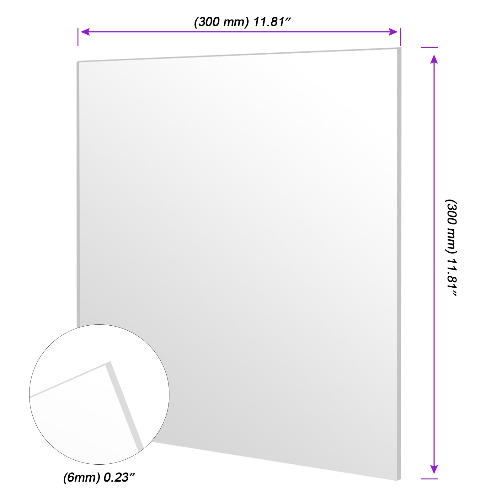 2 Stück 6mm Acrylplatte Quadratisch, 30 x 30 cm Acrylplatten Acrylglas Platte, Durchsichtig Kunststoffplatten Acryl Platten für Bilderrahmen, DIY Projekte, Display Ständer