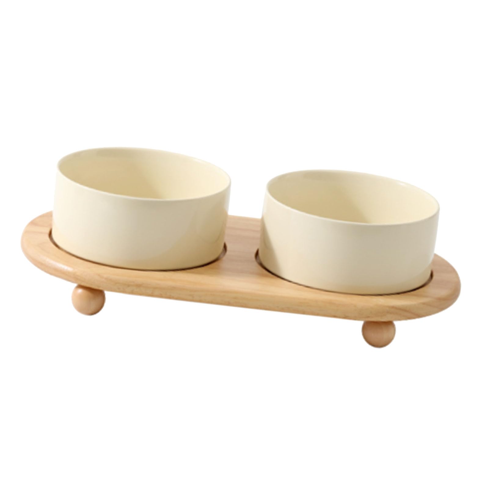 Ciotola per Cibo per Gatti Rialzata per Cani e Gatti, Ciotole Doppie |Mangiatoia per in Ceramica Dal Design Ergonomico e Rialzato, Stabile e Antiribaltamento, Lavabile in Lavastoviglie nel
