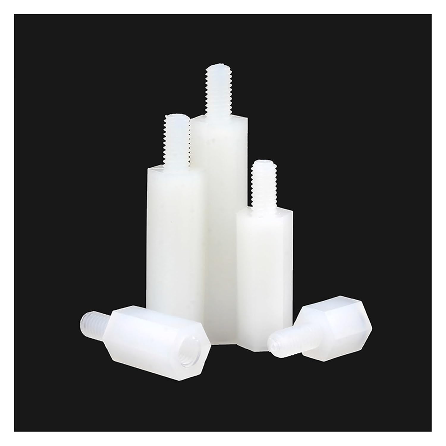 20/50pcs Male to Female White/Black PCB Nylon Standoff Spacer M2 M2.5 M3 M4*L+6 Column Plastic Spacing Screws Length: 5-50mm(Black,M2x6-6mm (50pcs))