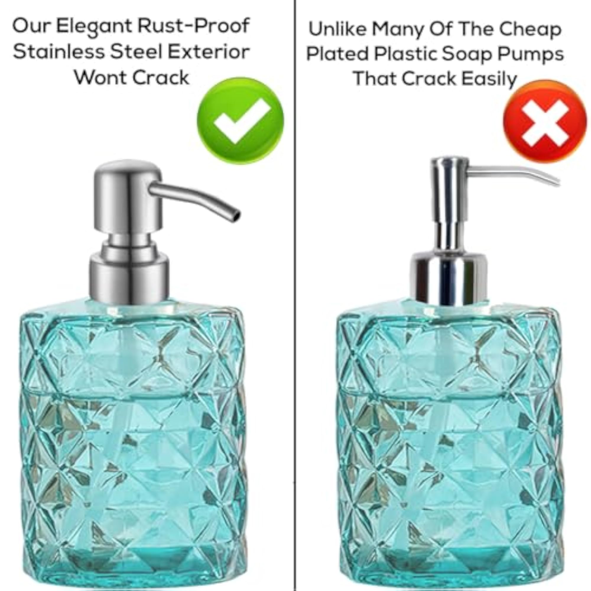 Silver Brushed Finish Soap Dispenser Pump Replacement