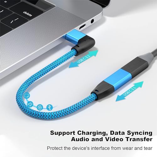UseBean Right Angle USB C Extension Cable 1.8m, USB-C 3.1 Male to Female 4K Video Cord,Gen 2 10Gbps,90 Degree Type C Extender,Compatible with MacBook Pro/Air,iPad Pro,Galaxy S23,Nintendo Switch - Image 2