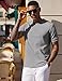 COOFANDY Short Sleeve Shirts for Men Casual Waffle Crew Neck T Shirts Summer Plain Pullover Tees Heather Gray S