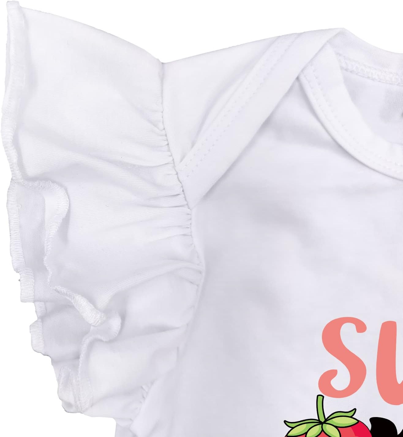 Baby Girl 1st Birthday Outfits Infant bodysuit+Strawberry Skirt+Headband One Year Old Summer Outfits Cake Smash Gift - Image 3