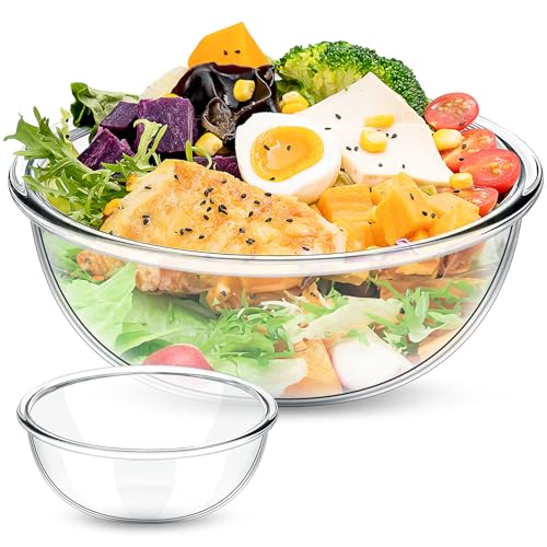 Tazón grande de vidrio para mezclar 6.5 qt transparente