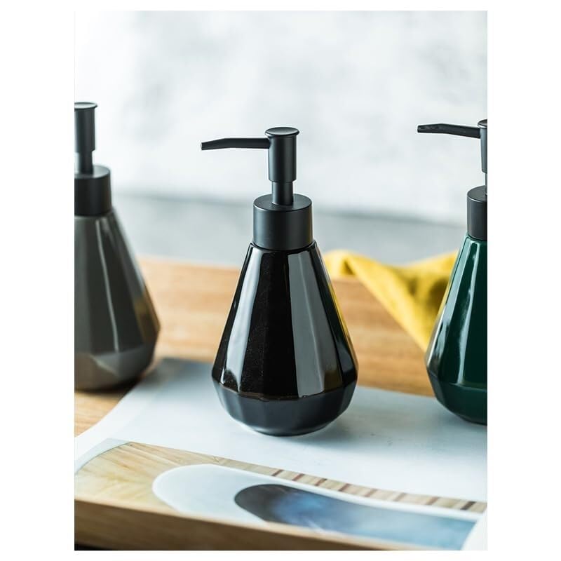 Ceramiczny dozownik mydła w płynie - stylowa butelka z pompką do kuchni i łazienki na blat 250 ml pojemnik na balsam elegancki wystrój toaletki i łatwy do czyszczenia