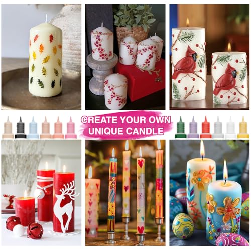 OSBANG Candle Wax Pen, 12 Vibrant Colors Candle Wax Pen Set, Beginner-Friendly for Festival, Birthday Decorating, Blessing Writing & More DIY Crafts(30ml/1oz*12) by OSBANG - Image 2