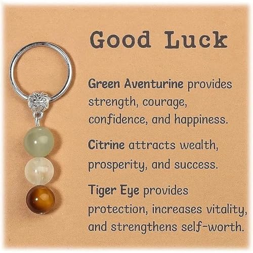 Inspirational Crystal Keychain for Women, Elegant Good Luck Gift with Positive Message and Healing Crystal for Graduation, New Job, Birthday - Auroly