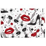 501 Tapis Entrée Lèvres Talons Hauts Tapis Anti-Salissures Antidérapant en Caoutchouc Tapis De Bain Résistant Tapis De Porte Antidérapant 40X60cm pour Couloir, Entrée, Chambre