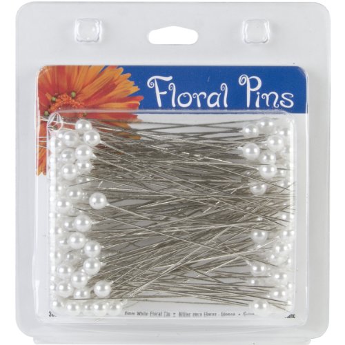 Darice Floral Pins 3in 144/Pkg-Pearl White