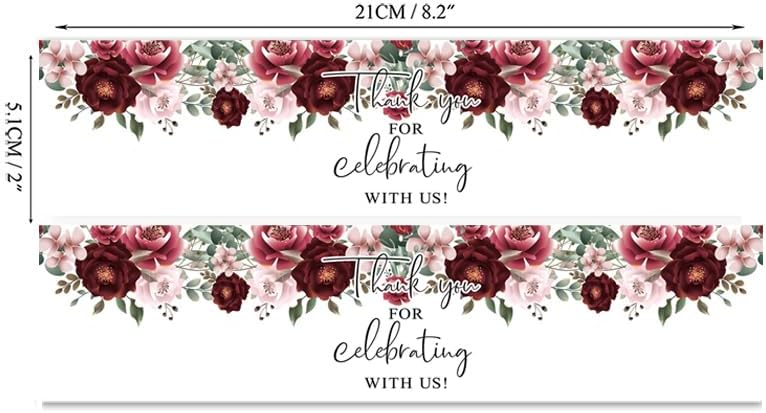 36PCS Thank You for Celebrating with US Water Bottle Sticker Labels Wedding Bridal Party Decorations Baby Shower Birthday Party Supplies(Red)