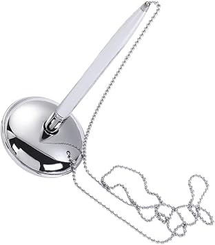 Bank Counter Signature Pen with Chain and Base Smooth Writing Desk Pen for Hotels and Offices