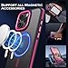 YINLAI Case for iPhone 16 Pro Max, Magnetic Case [Compatible with Magsafe] Supports Wireless Charging Slim Translucent Matte Women Men Shockproof Protective Back Phone Cover 6.9 Inch,Black/Hot Pink