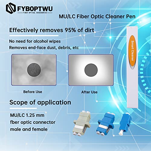 Fyboptwu - 2 Pcs Fiber Optic Cleaner Fiber Optic Tools Fiber Cleaning Pen For Lc/Mu Connector & Sc/St/Fc Connector #TOP1