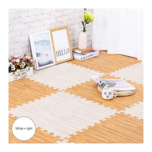 Preisvergleich Produktbild FHT Puzzlematte Kinderspielteppich, 24 Pcs Kinder Schaumstoffmatte, rutschfest, Wasserabweisend (Color : White+Light)