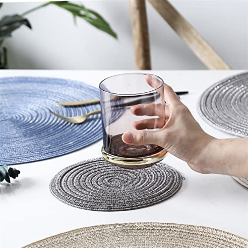 Fymijj 4/6/8Pcs Round Ramie Insulation Pad Placemats Linen Coaster Kitchen Table Accessories Decoration Home Pad Table Mat Table Mat (Color : 36Cm Beige, Shape Style : 8Pcs) #TOP5