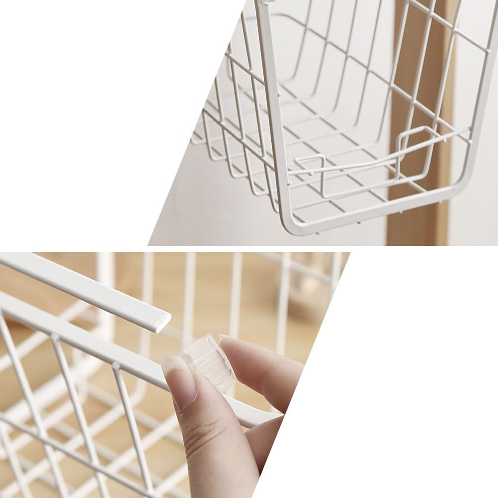 BESTonZON 1 cesta colgante de almacenamiento para pared, cesta de verduras, organización y almacenamiento debajo de estantes de alambre, cajones de armario, estante de almacenamiento, ajo, oficina,