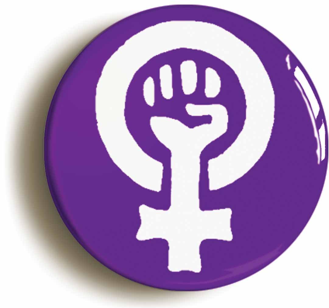 Purple Feminist Fist Fridge Magnet (Circular 2inch / 50mm Diameter)