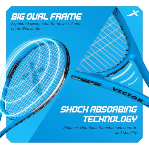 Image of Vector X VXT-1100 26 inch Aluminium Lawn Tennis Racquet for Adults & Kids, Lightweight, Durable & Beginner Tennis Racket Gear for Children, for Outdoor Game Play, Practice & Training (White-red)+ Cover