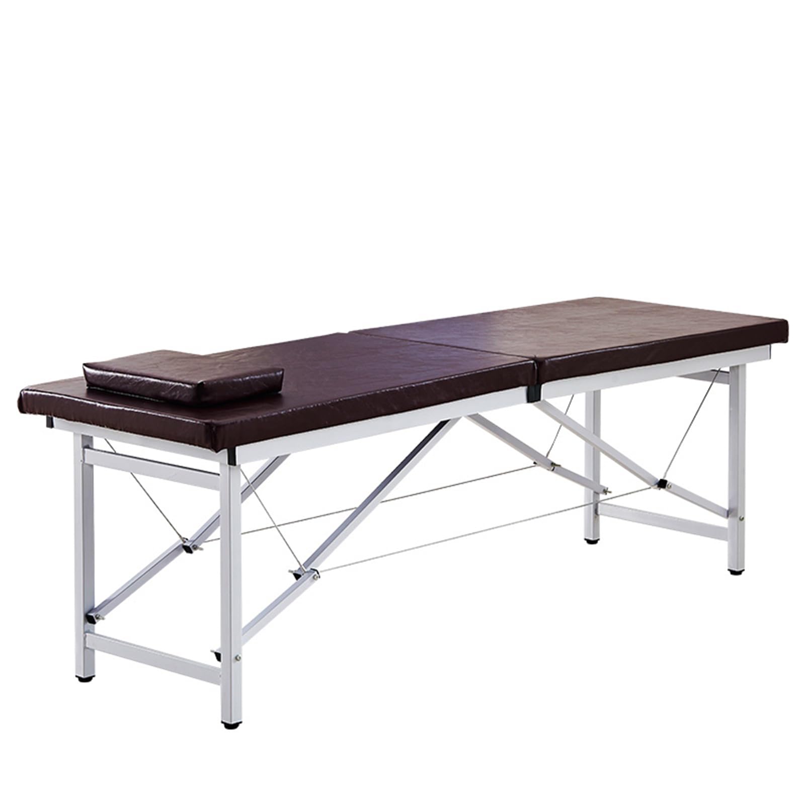Lit de Massage Pliable Portable, Marron foncé, pour Salon de beauté, Spa,